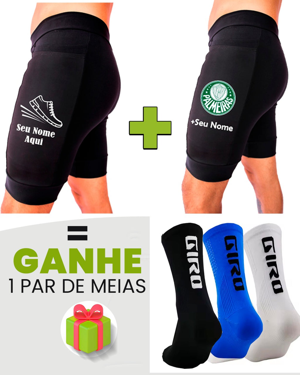 Kit Bermuda Masculina + Meia