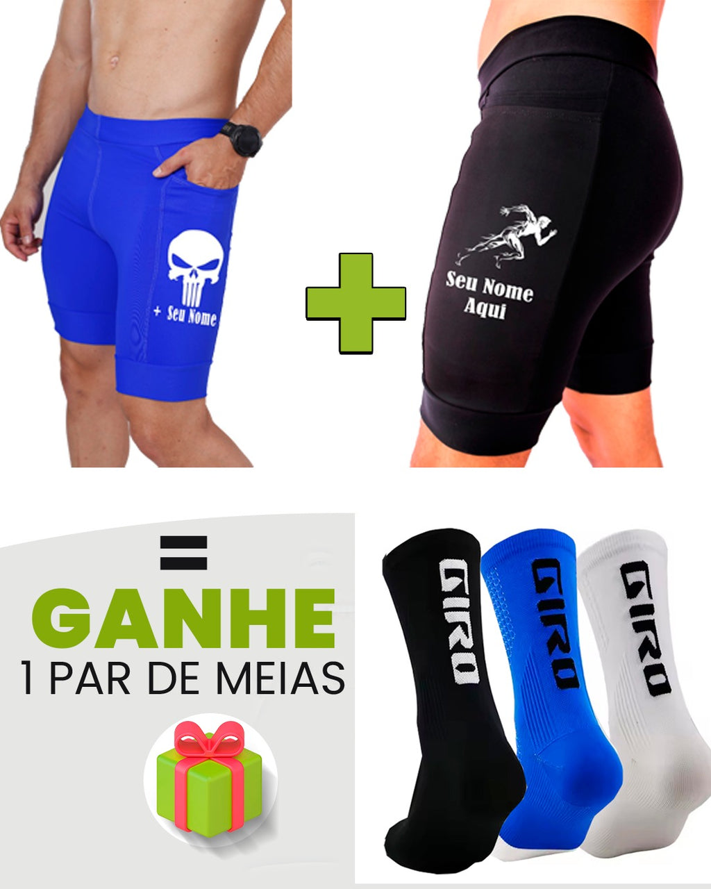 Kit Bermuda Masculina + Meia