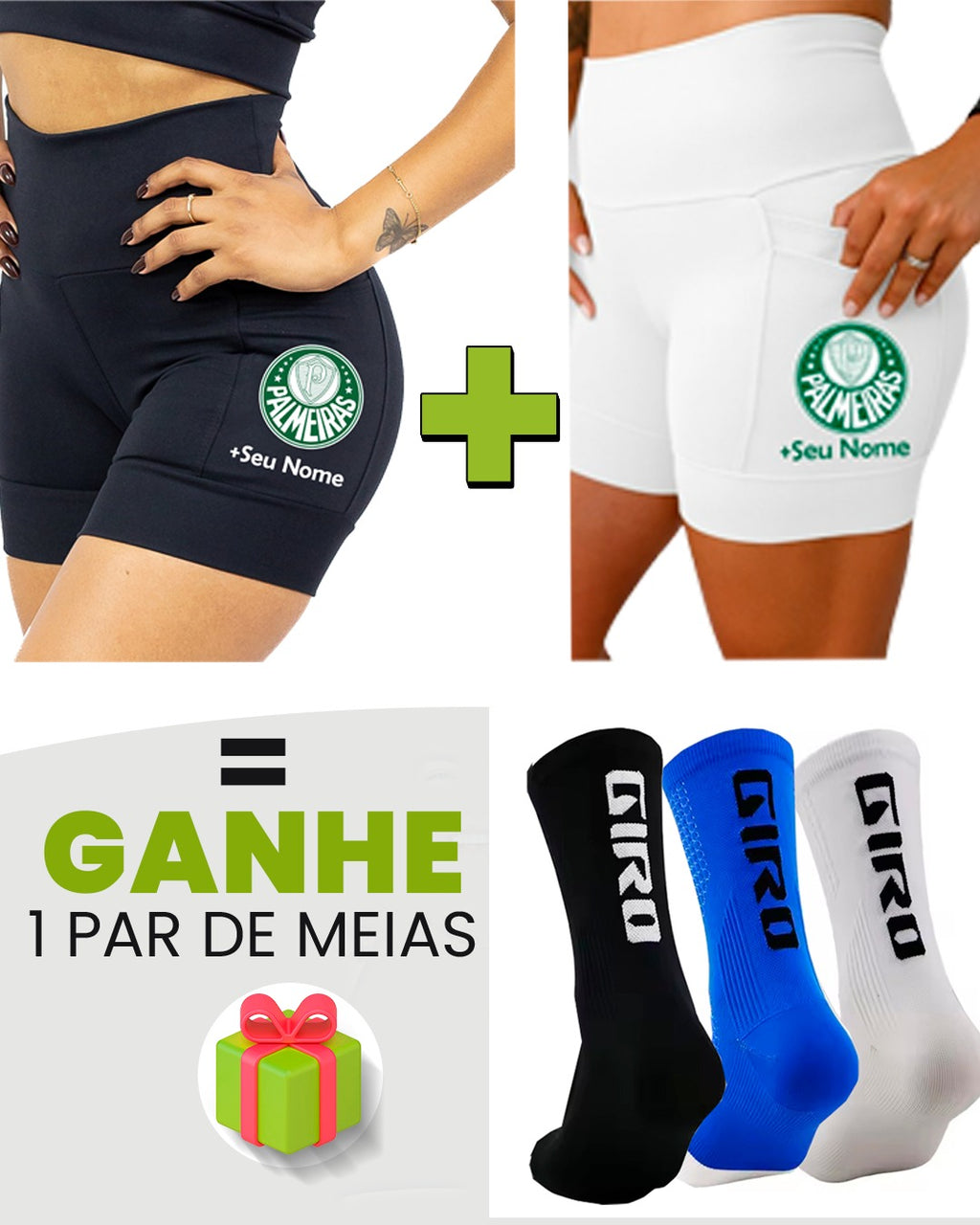 Kit Shorts Feminino + Meia