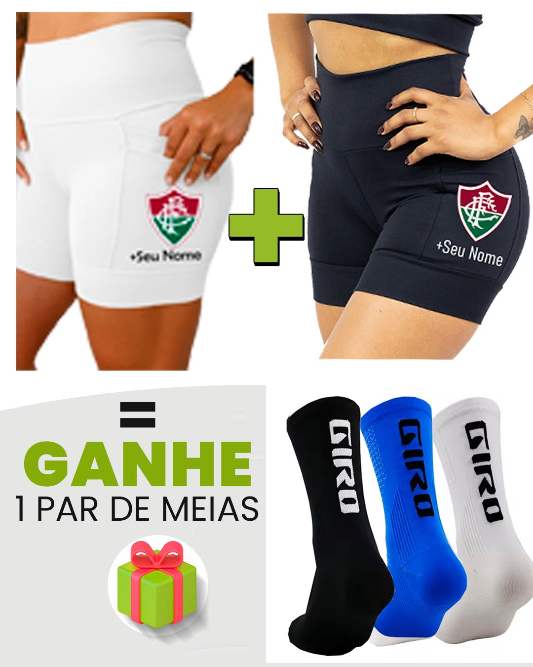 Kit Shorts Feminino + Meia