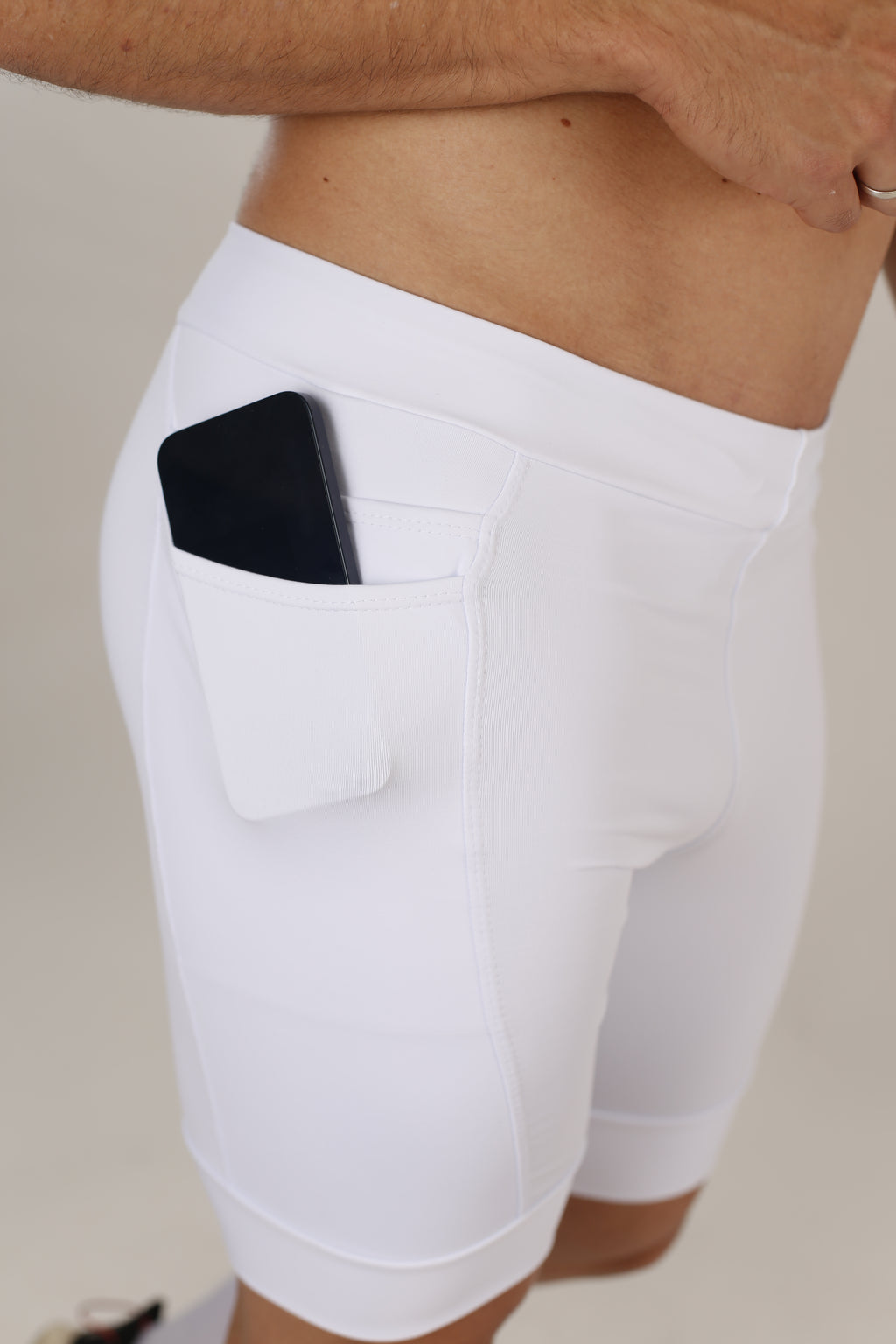 Bermuda Masc Branco Sem Estampa