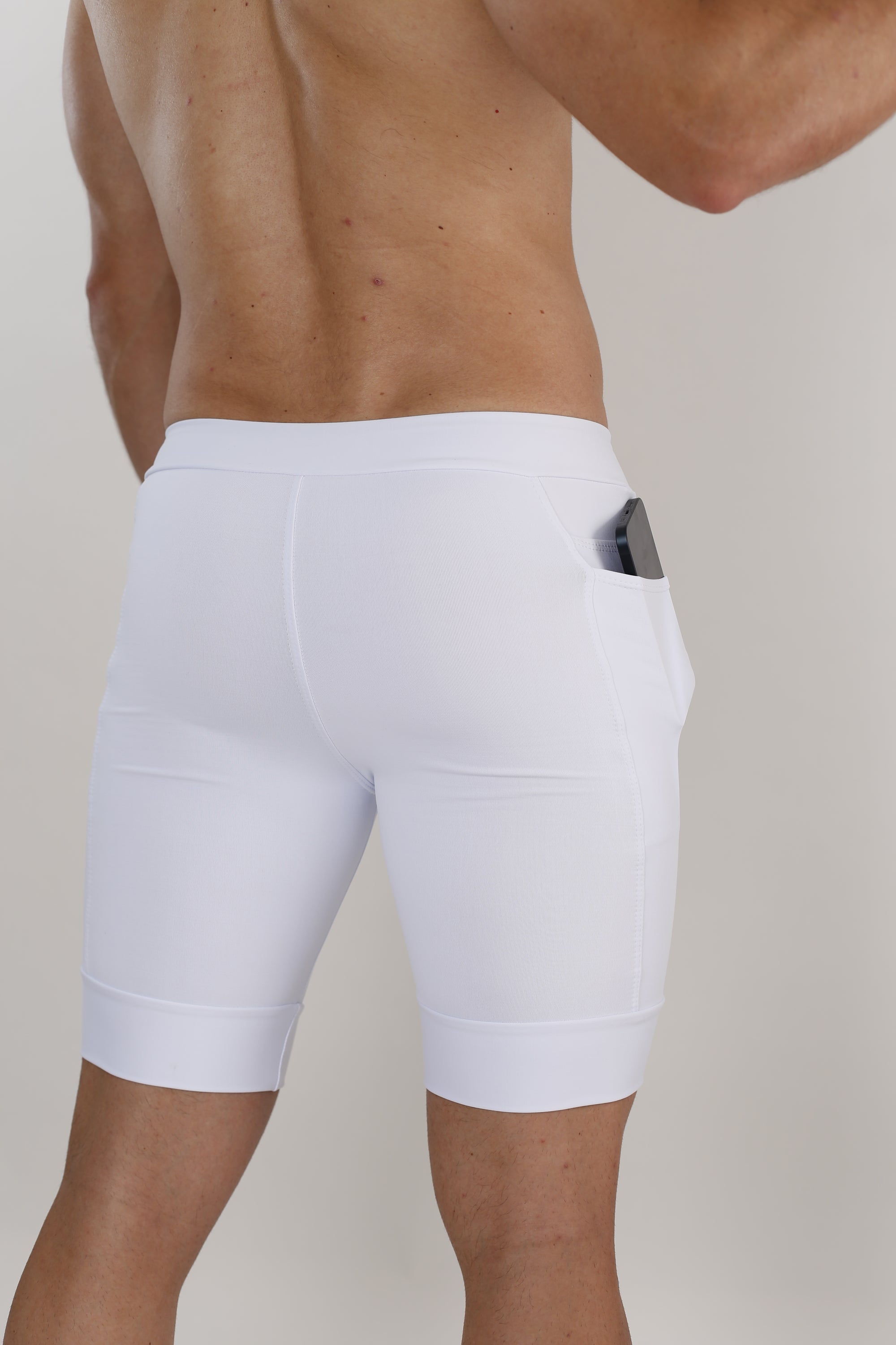 Bermuda Masc Branco Sem Estampa