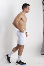 Bermuda Masc Branco Sem Estampa