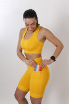 Bermuda Femin Amarelo ( Pronta Entrega)