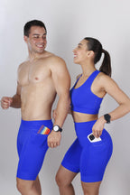 Bermuda Masc Azul Sem Estampa