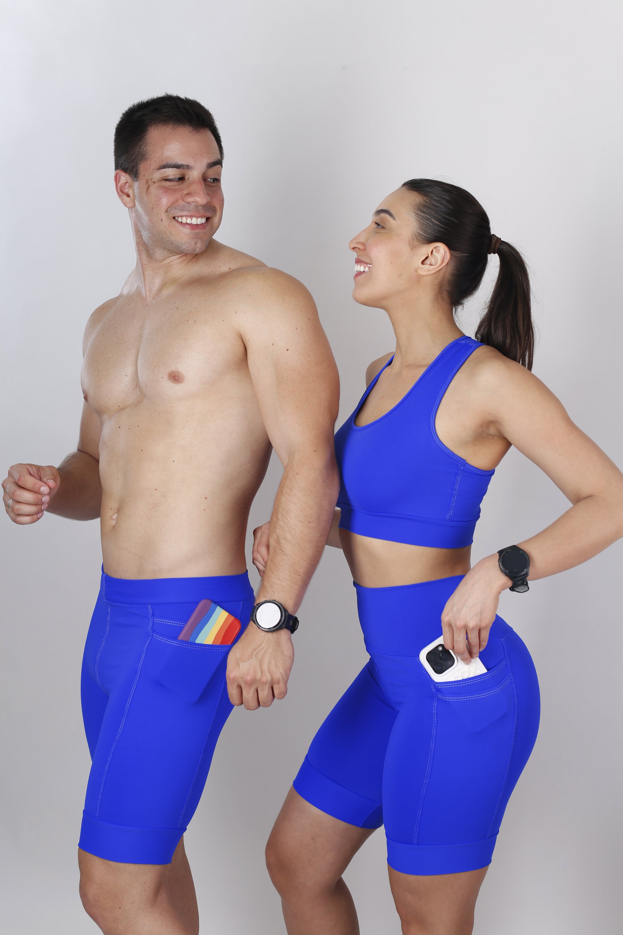 Bermuda Masc Azul Sem Estampa