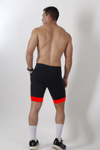 Bermuda Masculina Preto/Vermelho Corredor + Seu nome