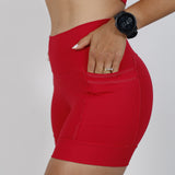 Shorts Vermelho Sem Estampa