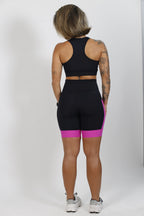 Bermuda Fem Preto e Rosa Fitness